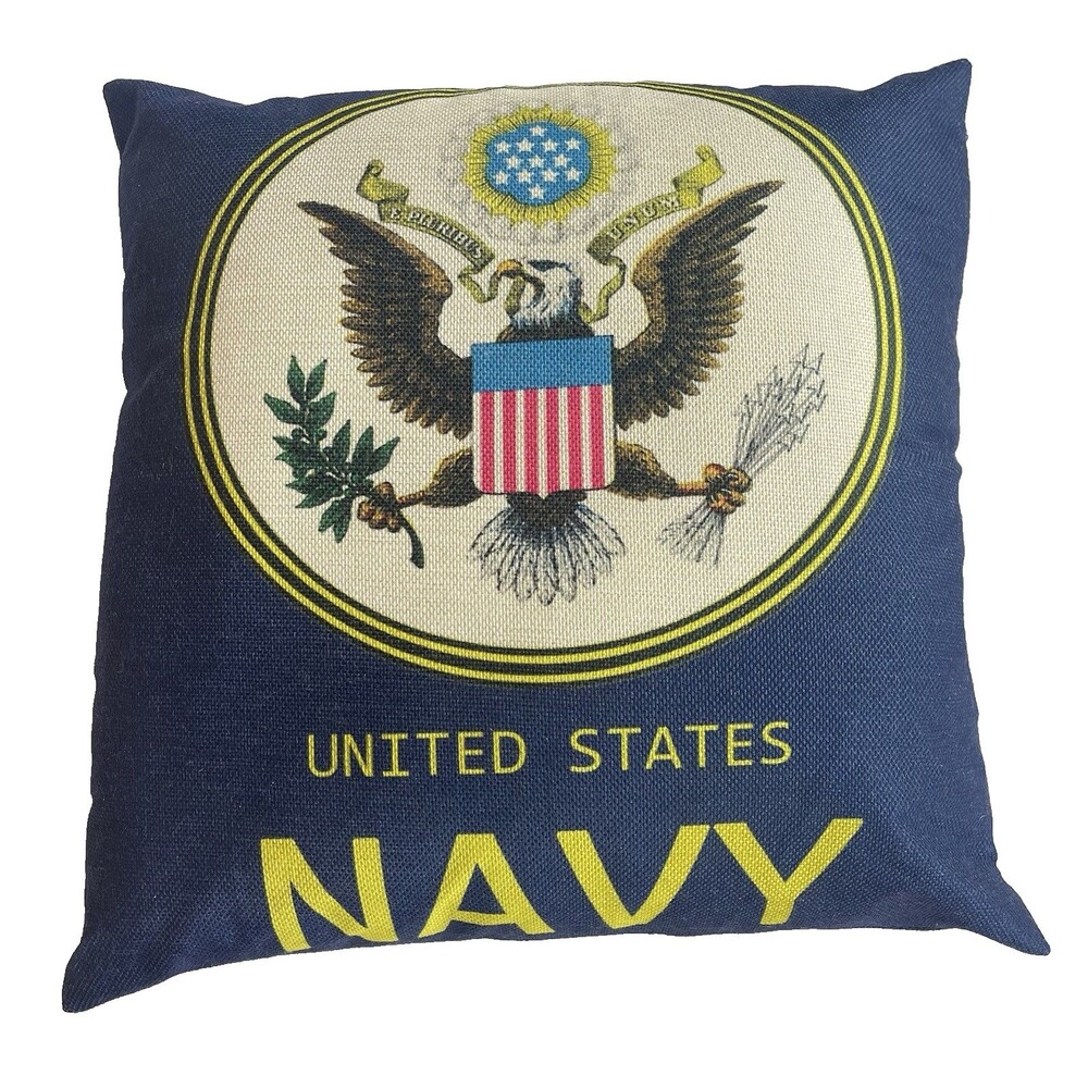 United States Navy Eagle Great Seal Throw Pillow Double Sided 17" Zippered